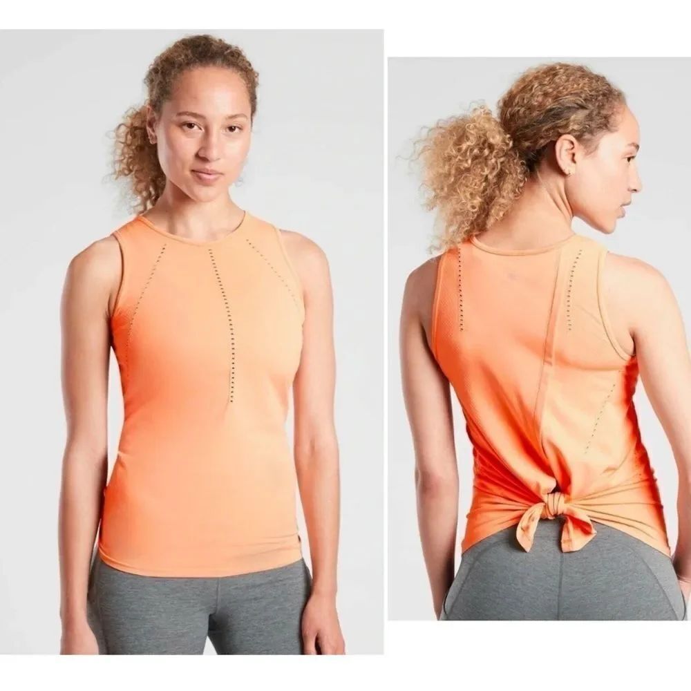 ATHLETA Foothill Seamless Tank in Energetic Peach- S